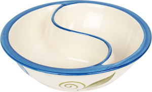VarEesha Blue Flowers Ceramic Partitioned Serving Dish Ceramic Bowl Set