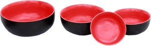 Stonish ceramic/handmade serving in black and red colour Stoneware Bowl Set