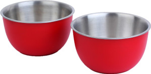 Homeish Plastic Coated - 13 Cms Stainless Steel Bowl Set