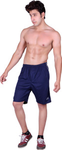 Gag Wear Solid Men's Dark Blue Sports Shorts