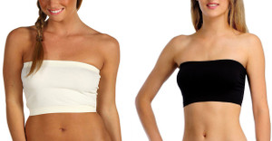 DealSeven Fashion Women's Tube White, Black Bra