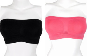 NewYorks Fashions Women's Tube Black, Pink Bra