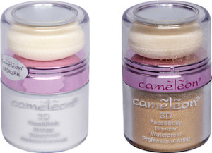 Cameleon 3d Face Body Waterproof Bronzer Combo Pack Silver Gold