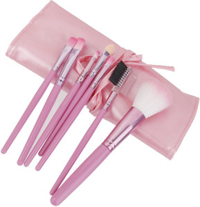 Magideal Eyeshadow Lip Cosmetic Brushes With Pink Bag