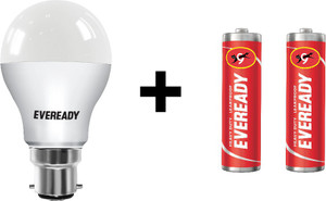 Eveready 7W LED Bulb Pack of 1 with Free 2 Batteries