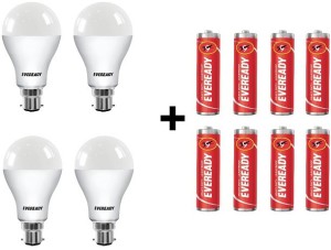 Eveready 12W LED Bulb with Free 8 Batteries