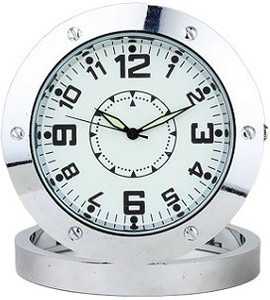 Autosity Detective Security Round-Steel-Table-Clock Clock Spy Product Camcorder