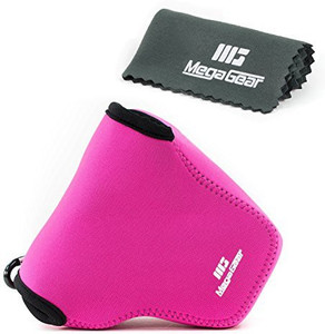 MegaGear ''Ultra Light'' Neoprene Camera Case Bag with Carabiner for Canon PowerShot G3 X G3X Digital Camera (HotPink) Camera Bag