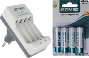Envie AA 1000 MA Rechargeable (4pcs.) + ECR20 (1pc.)  Camera Battery Charger