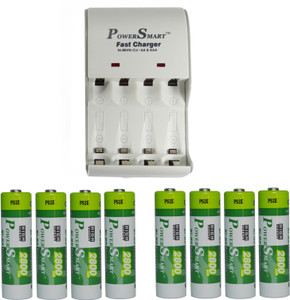 Power Smart Fast Charging Unit PS1002 Combo With 2 Set 2800x4maH AA Cells Camera Battery Charger