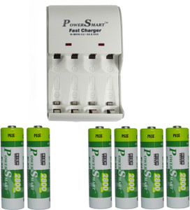 Power Smart Fast Charging Unit PS1002 Combo With 2 Set 2800maHx4 And 2800x2 AA Cells Camera Battery Charger