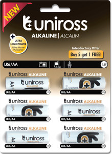 Uniross Ultra High Power Alkaline Buy 5 get 1 Free Camera Battery Charger