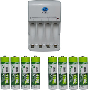 Power Smart Fast Charging Unit PS345 Combo With 2 Set 1100mahx4 AA Cells Camera Battery Charger
