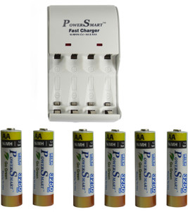 Power Smart Fast Charging Unit PS1002 Combo With 2 Set 3250maHx4 And 3250maHx2 Cells Camera Battery Charger