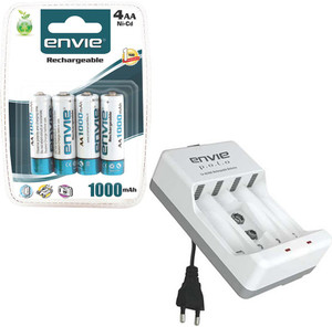 Envie Polo ECR-4 With 4xAA 1000 Ni-CD rechargeable Camera Battery Charger