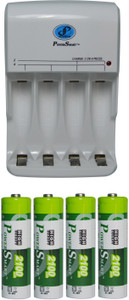 Power Smart Fast Charging Unit PS345 Combo With 2100x4 mah Cells Camera Battery Charger