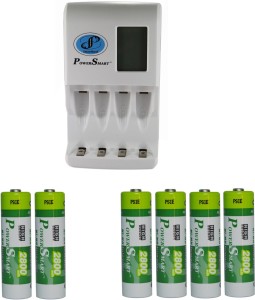 Power Smart Fast Charging Unit PS327 Combo With 2 Set 2800maHx4 And 2800maHx2 AA Cells  Camera Battery Charger