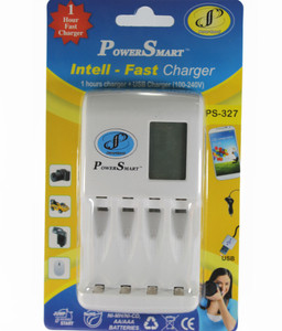 Power Smart Fast Cell Charger with USB Port (for Ni-MH AA/AAA Rechargeable Batteries) Camera Battery Charger