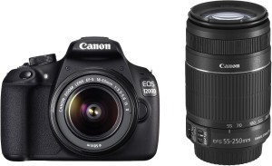 Canon EOS 1200D DSLR Camera (Body with 8 GB Card & Bag EF S18-55 IS II+55-250mm IS II)