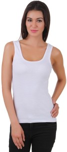 Friskers Casual Sleeveless Solid Women's White Top