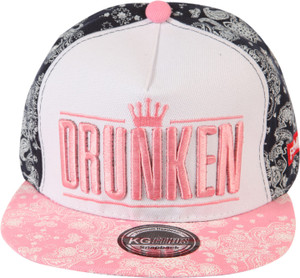 ILU Embroidered DRUNKEN, Crown, Logo, Snapback, Baseball, Hip-Hop Cap