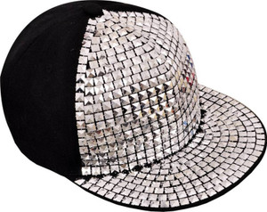 Alamos Self Design Acrylic Silver Snapback Hiphop Cap