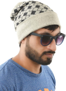 Tiekart Geometric Print Woollen Cap