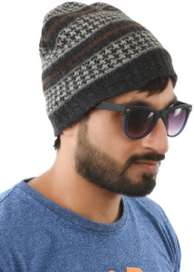 Tiekart Geometric Print Woollen Cap