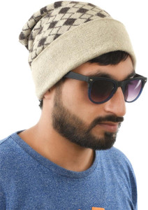 Tiekart Geometric Print Woollen Cap