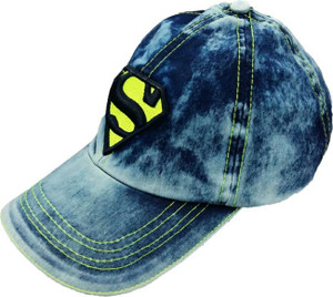 Friendskart Solid Blue jeans Superman Cap