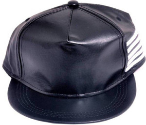 FAS Black Faux Leather, Snapback, baseball, Hip Hop, Trucker, Hat, Cap