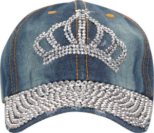 FabSeasons Washed Denim Jeans Cap With Studs/Stones Cap