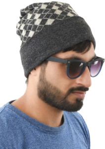 Tiekart Geometric Print Woollen Cap