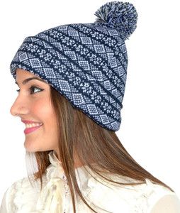 513 Graphic Print BEANIE WITH POMPOM Cap
