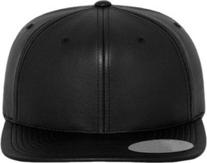 FAS Solid Black Faux Leather, Snapback, baseball, Hip Hop, Trucker, Hat, Cap