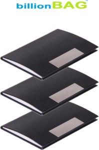 Billionbag | Pack of 3 | High Quality Stylish Black Leather Visiting 10 Card Holder