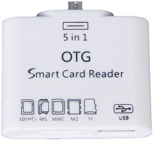 ADMI 5 in 1 Micro USB OTG Card Reader SD M2 TF Connection Kit for Smart Phones & Tab (White) Card Reader