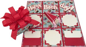 crack of dawn crafts birthday handmade explosion gift box - cake slice greeting card(red, pack of 1)