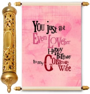 lolprint gold birthday gift scroll greeting card(multicolor, pack of 1)
