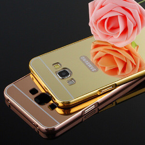 JBJ Back Cover for Metal Bumper Plus Acrylic Mirror Back Cover Case For Samsung Galaxy J2