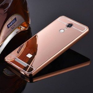 TRUE Back Cover for Metal Bumper Plus Acrylic Mirror Back Cover for Redmi Note 3 Rose Gold