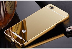 Krown Back Cover for Luxury Mirror back case with side bumper for XIAOMI MI4I (Gold)