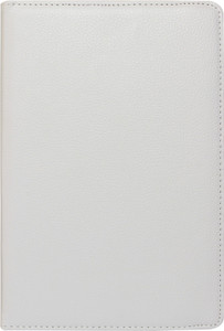 DMG PU Leather 360 Degrees Rotating Stand Case for Apple iPad Mini / Mini 2 (White) + 3.5mm Jewel Dust Jack Accessory Combo