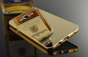 JBJ Bumper Case for Metal Bumper Plus Acrylic Mirror Back Cover Case For Samsung Galaxy On7