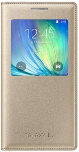 Ifra Flip Cover for Samsung Galaxy E7-Gold (Dual Sim)