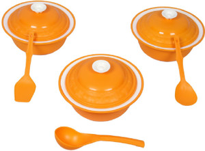 Cutting Edge Carnation Casserole and Serving Dish Set of 3 with 3 Spoon Pack of 6 Casserole Set