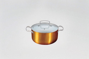 Alda Ceramic Coating Copper Finish Casserole Tall with Lid Casserole