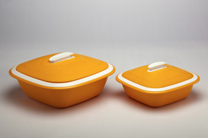 Cutting Edge Solitaire 2pc set big n small, Orange Pack of 2 Casserole Set