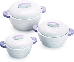 Cello Croma Gift White Pack of 3 Casserole Set