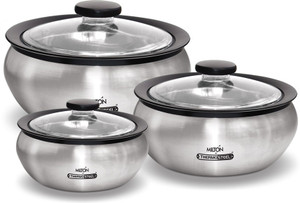 Milton Clearsteel Pack of 3 Casserole Set
